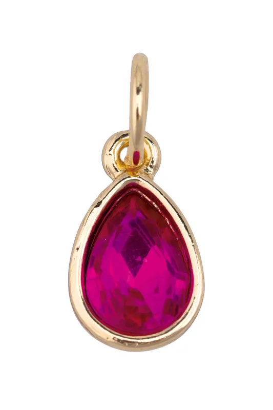 Rhinestone Teardrop Charm in Pink sold by Canvas Style