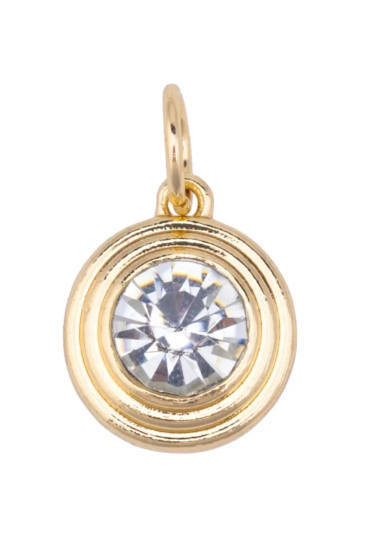 Rhinestone Bezel Charm in Clear sold by Canvas Style