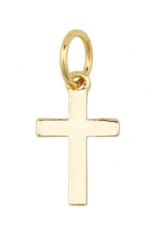 Cross Charm in Shiny Gold sold by Canvas Style
