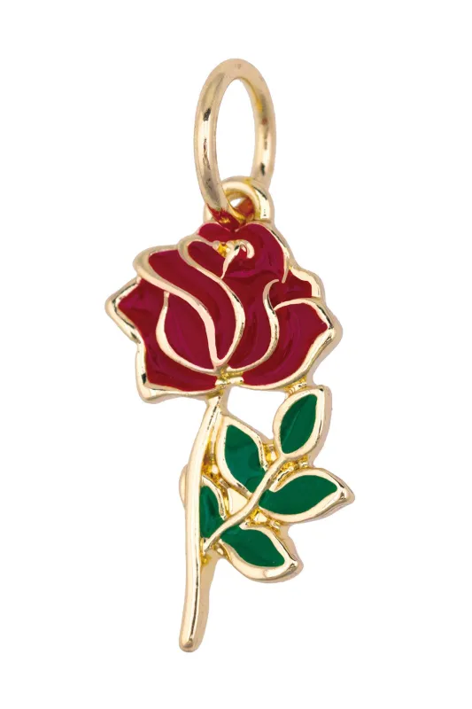 Enamel Rose Charm in Multi sold by Canvas Style