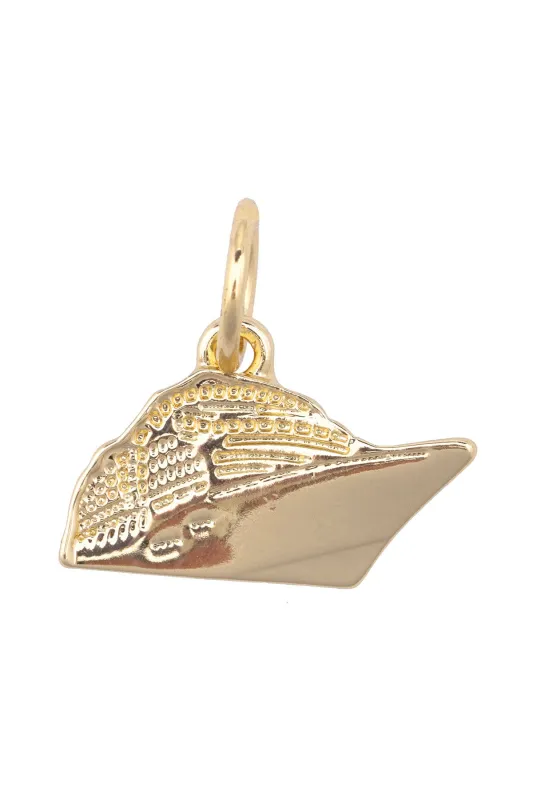 Cruise Ship Charm in Shiny Gold sold by Canvas Style