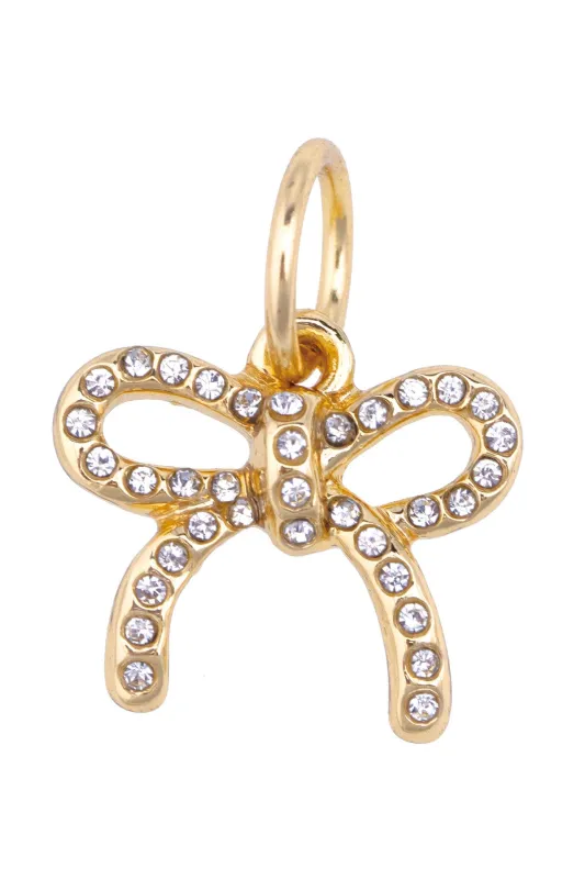 Pave Bow Charm in Shiny Gold sold by Canvas Style