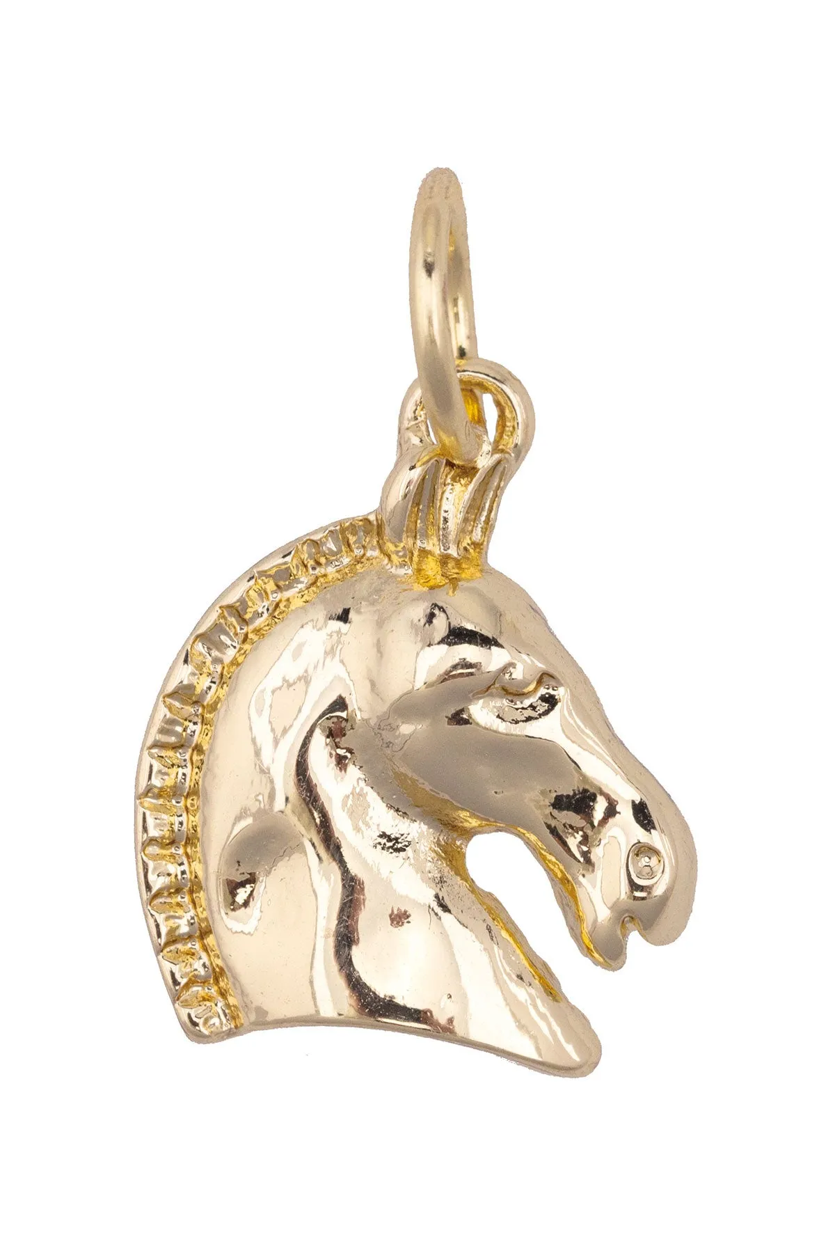 Horse Head Charm in Shiny Gold sold by Canvas Style
