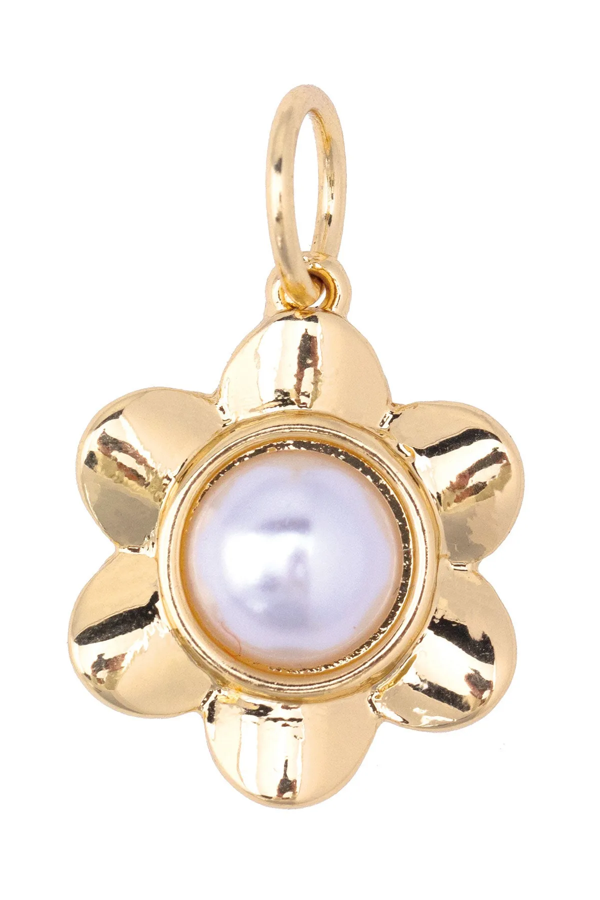 Pearl Daisy Charm in Shiny Gold sold by Canvas Style