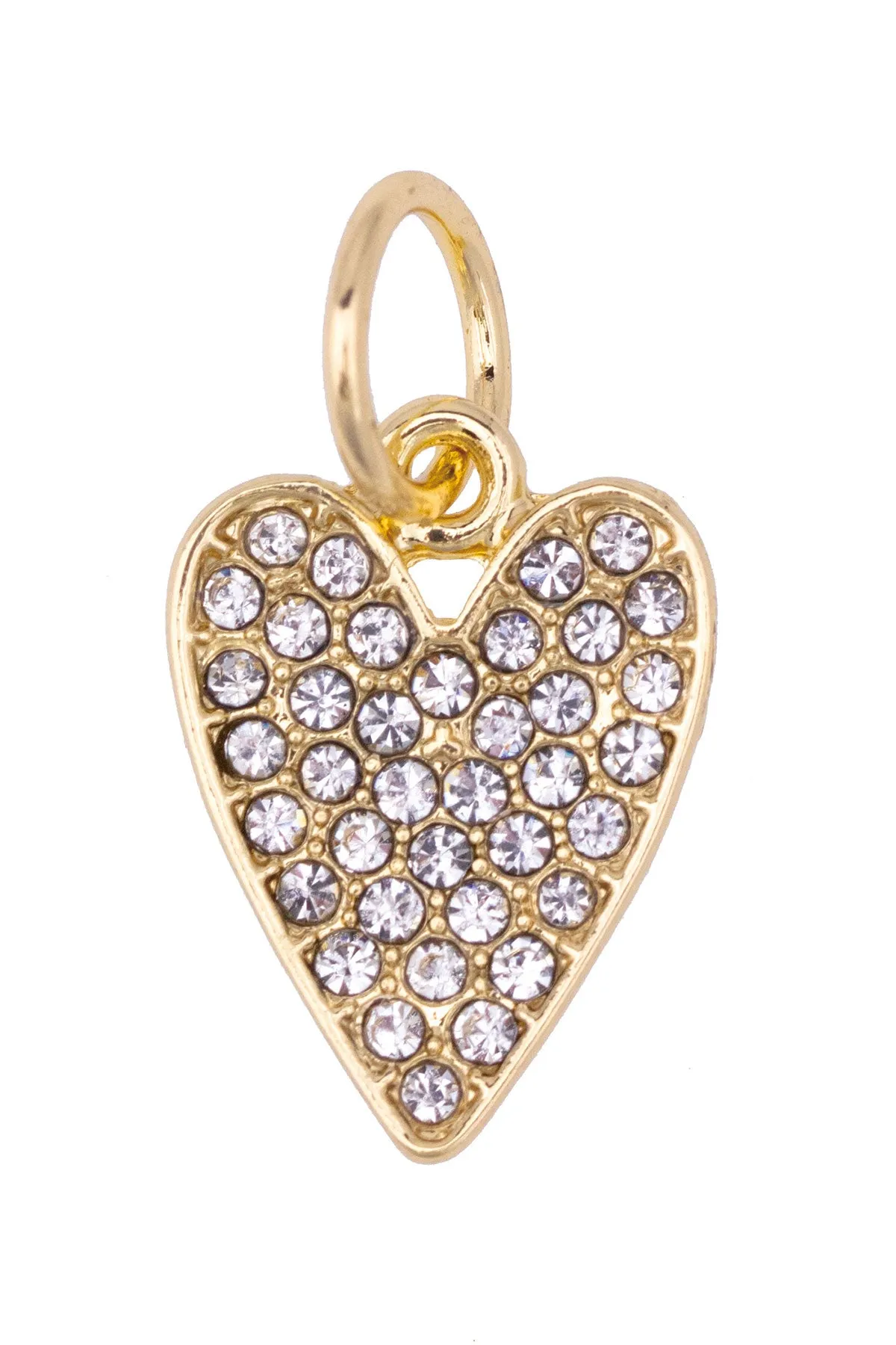 Pave Heart Charm in Shiny Gold sold by Canvas Style