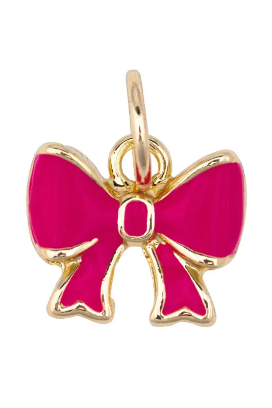 Enamel Bow Charm in Pink sold by Canvas Style