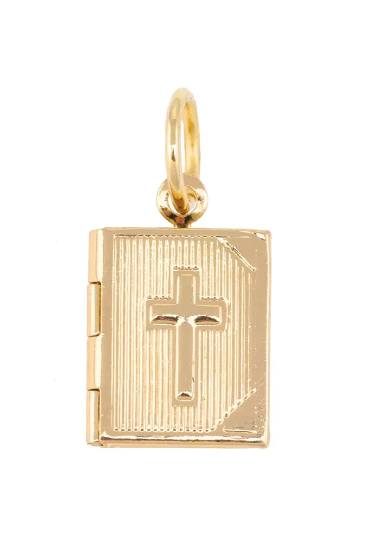 Holy Bible Locket Charm in Shiny Gold sold by Canvas Style