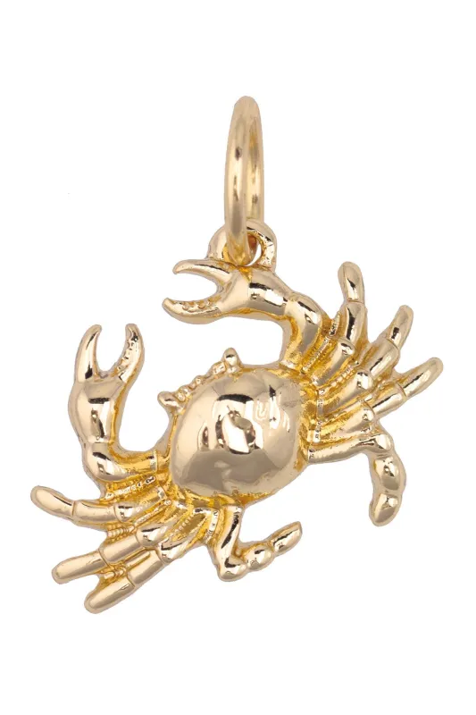 Dungeness Crab Charm in Shiny Gold sold by Canvas Style