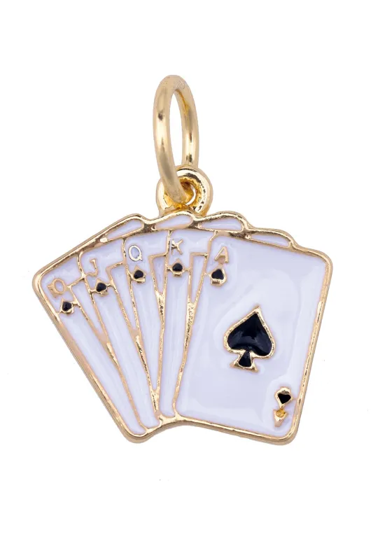 Royal Flush Charm in Shiny Gold sold by Canvas Style