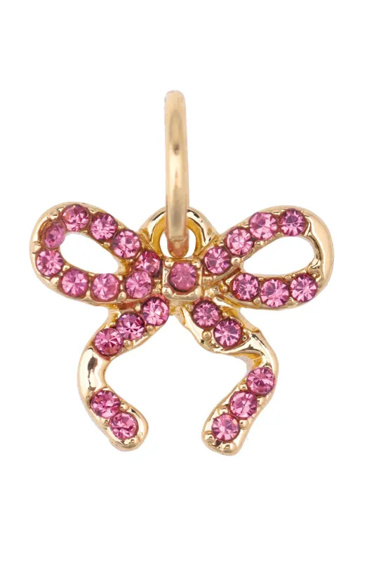 Pave Tied Bow Charm in Light Pink sold by Canvas Style