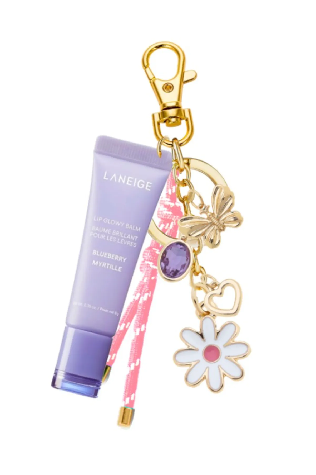 Secret Garden Cluster Bag Charm in Lavender & Shiny Gold sold by Canvas Style