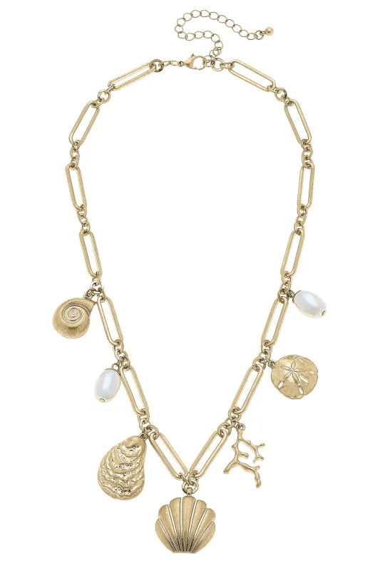 Under The Sea Charm Necklace in Shiny Gold sold by Canvas Style