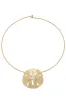 Jeanie Sand Dollar Choker Necklace in Shiny Gold sold by Canvas Style
