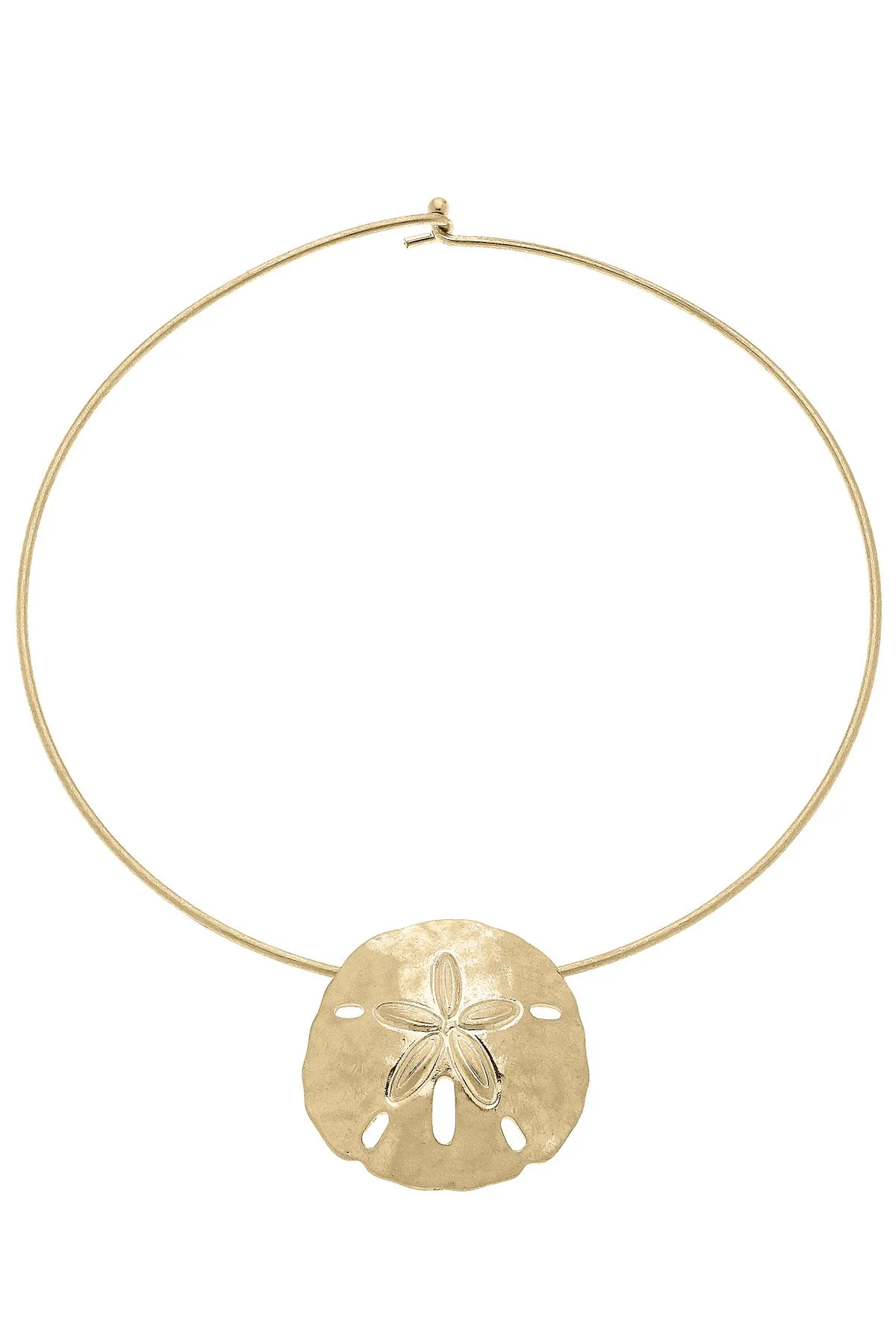 Jeanie Sand Dollar Choker Necklace in Shiny Gold sold by Canvas Style