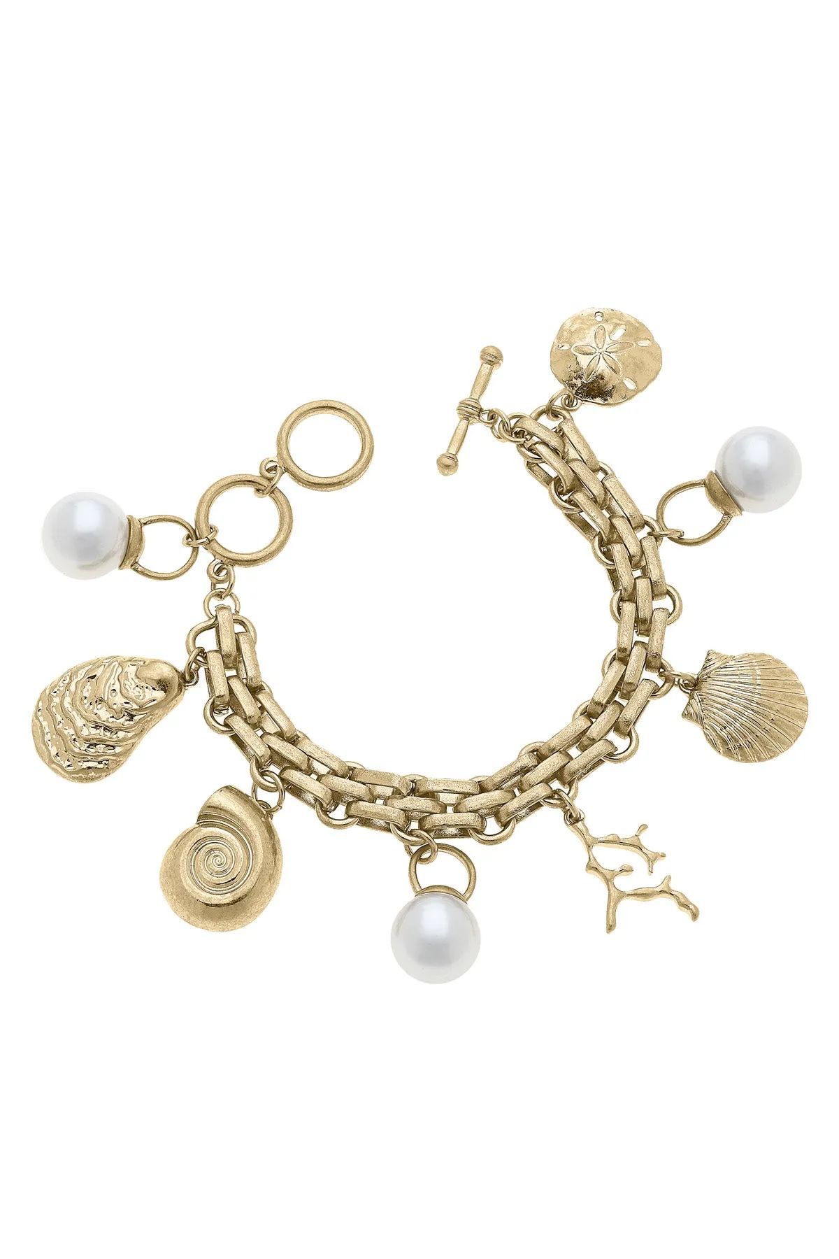 Under The Sea Charm Bracelet in Shiny Gold sold by Canvas Style