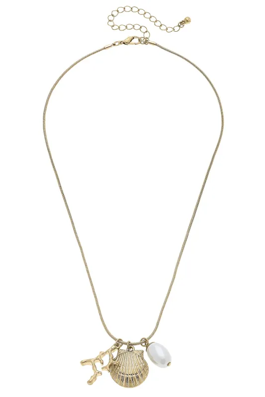 Smooth Sailing Charm Necklace in Shiny Gold sold by Canvas Style