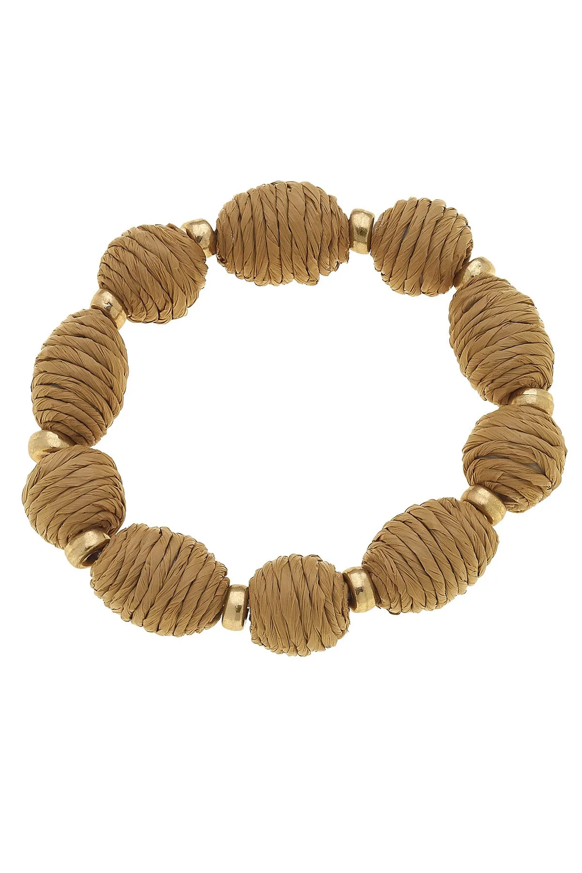 Mickey Raffia Beaded Stretch Bracelet in Natural sold by Canvas Style