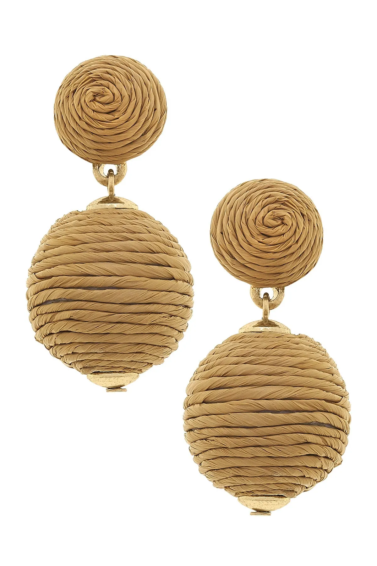 Flora Raffia Drop Earrings in Natural sold by Canvas Style