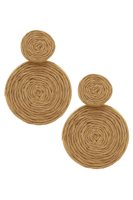 Simone Raffia Deco Earrings in Natural sold by Canvas Style