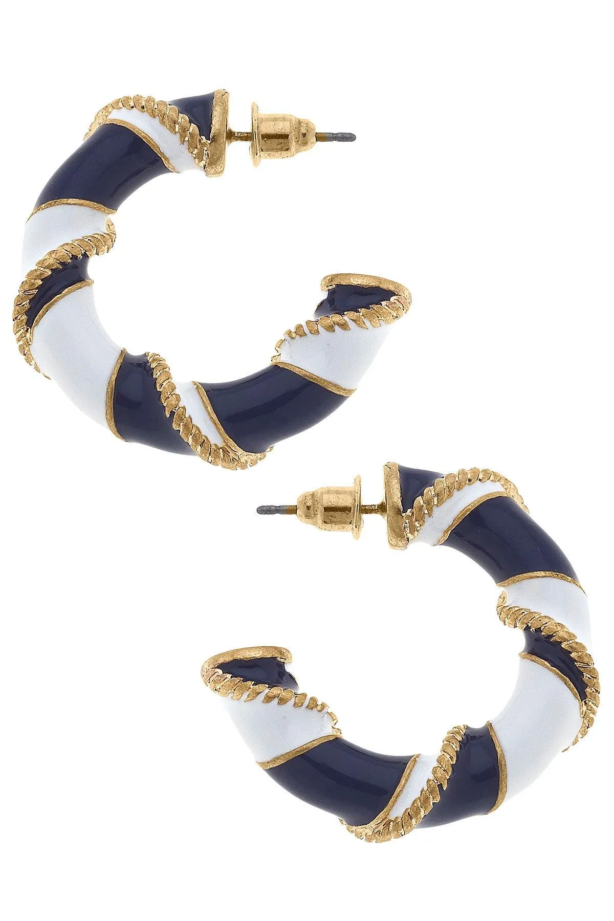 Annmarie Enamel Twisted Rope Hoop Earrings sold by Canvas Style