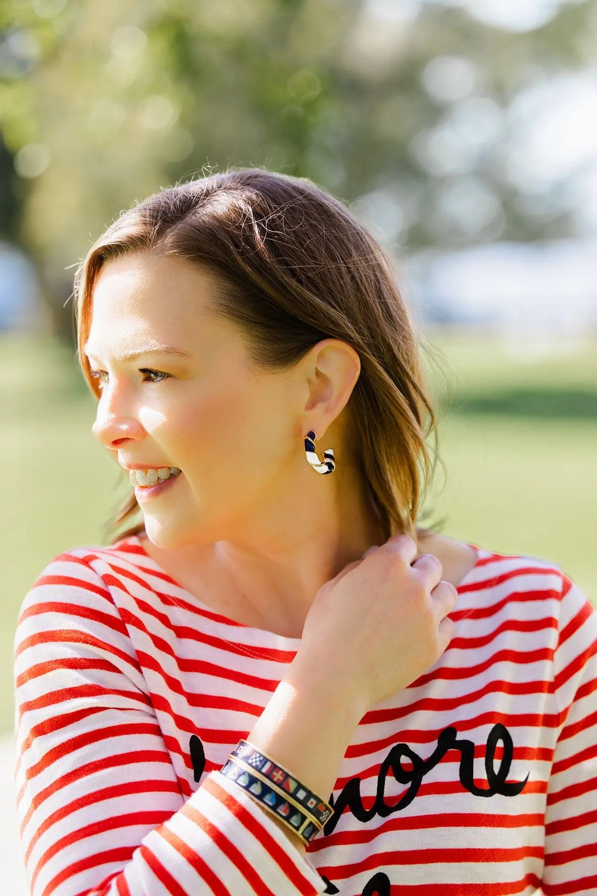 Annmarie Enamel Twisted Rope Hoop Earrings sold by Canvas Style product image thumbnail 2