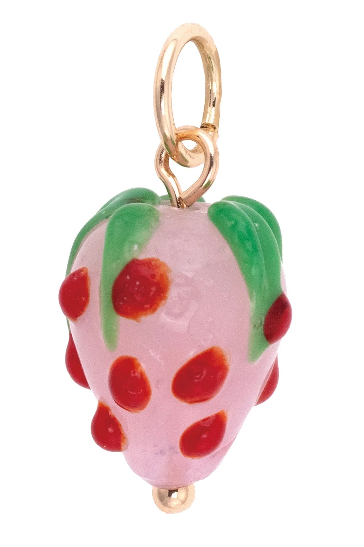 Glass Strawberry Charm in White & Red sold by Canvas Style