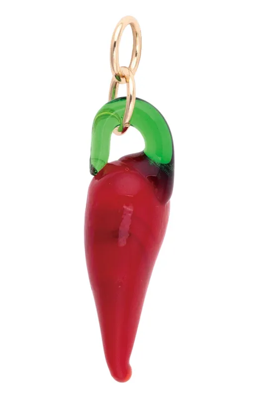 Glass Chili Pepper Charm in Red & Green sold by Canvas Style