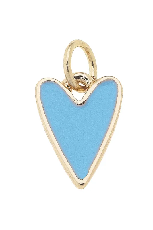 Enamel Heart Charm in Light Blue sold by Canvas Style