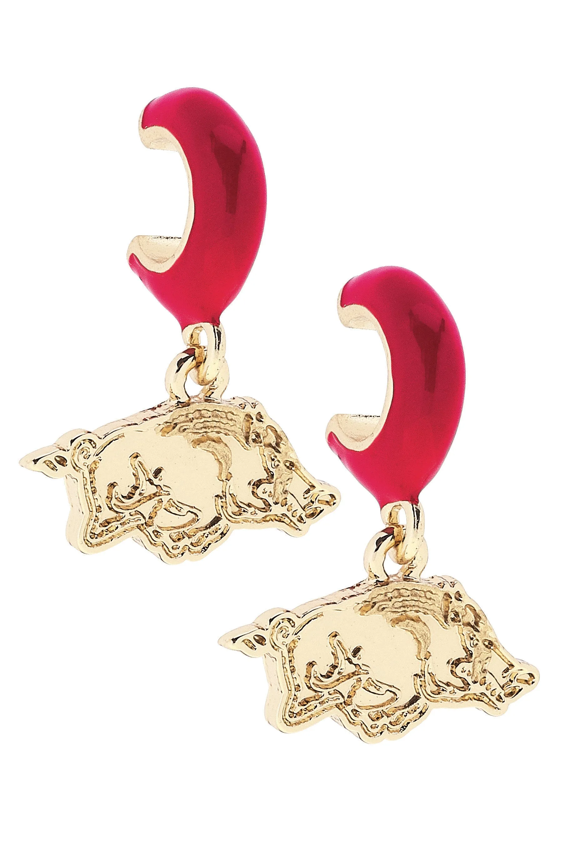 Arkansas Razorbacks Logo Huggie Hoop Earrings sold by Canvas Style