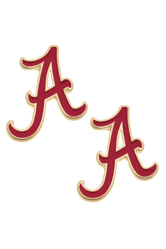 Alabama Crimson Tide Enamel Logo Stud Earrings sold by Canvas Style