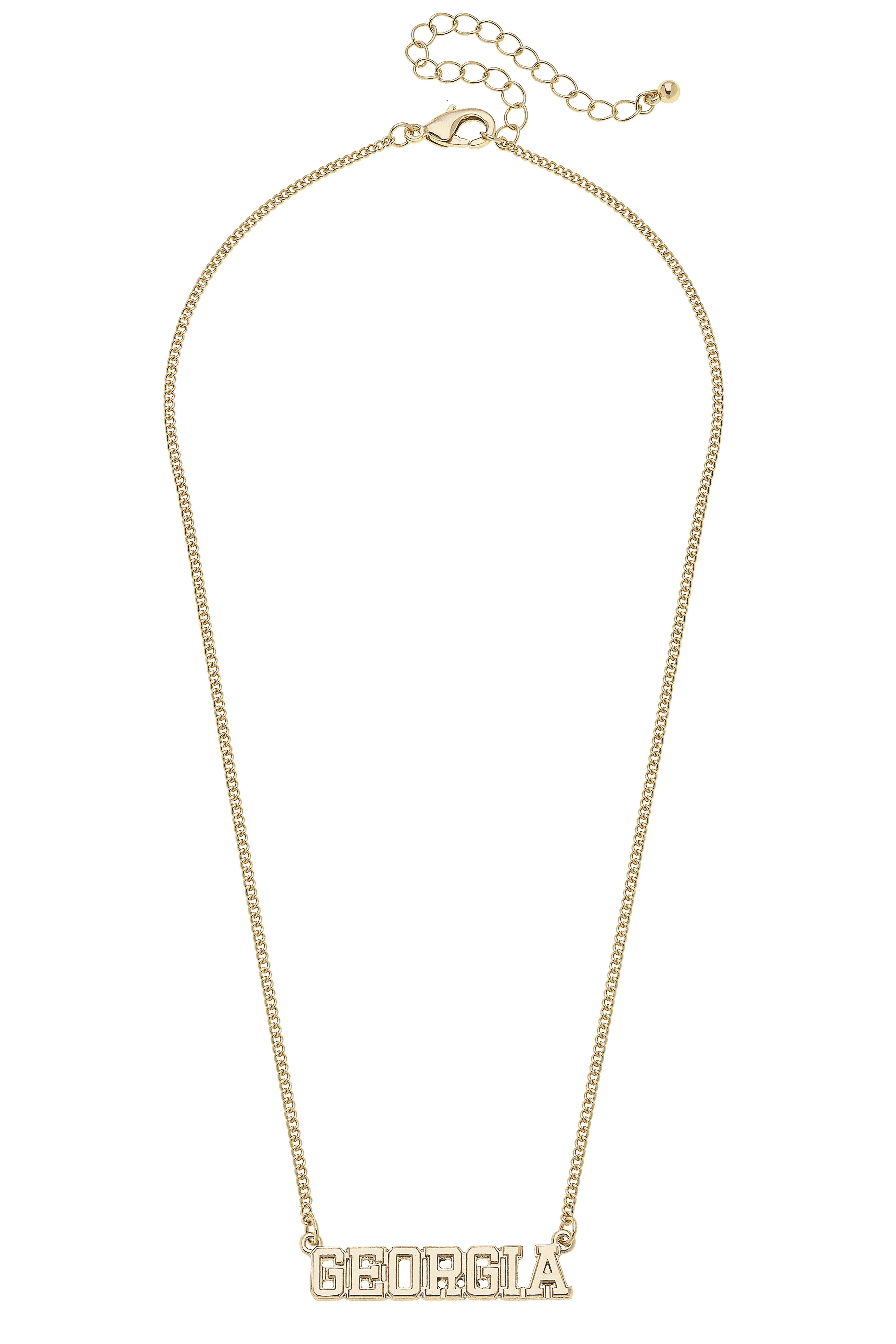Georgia Bulldogs Varsity Outline Necklace - FINAL SALE sold by Canvas Style