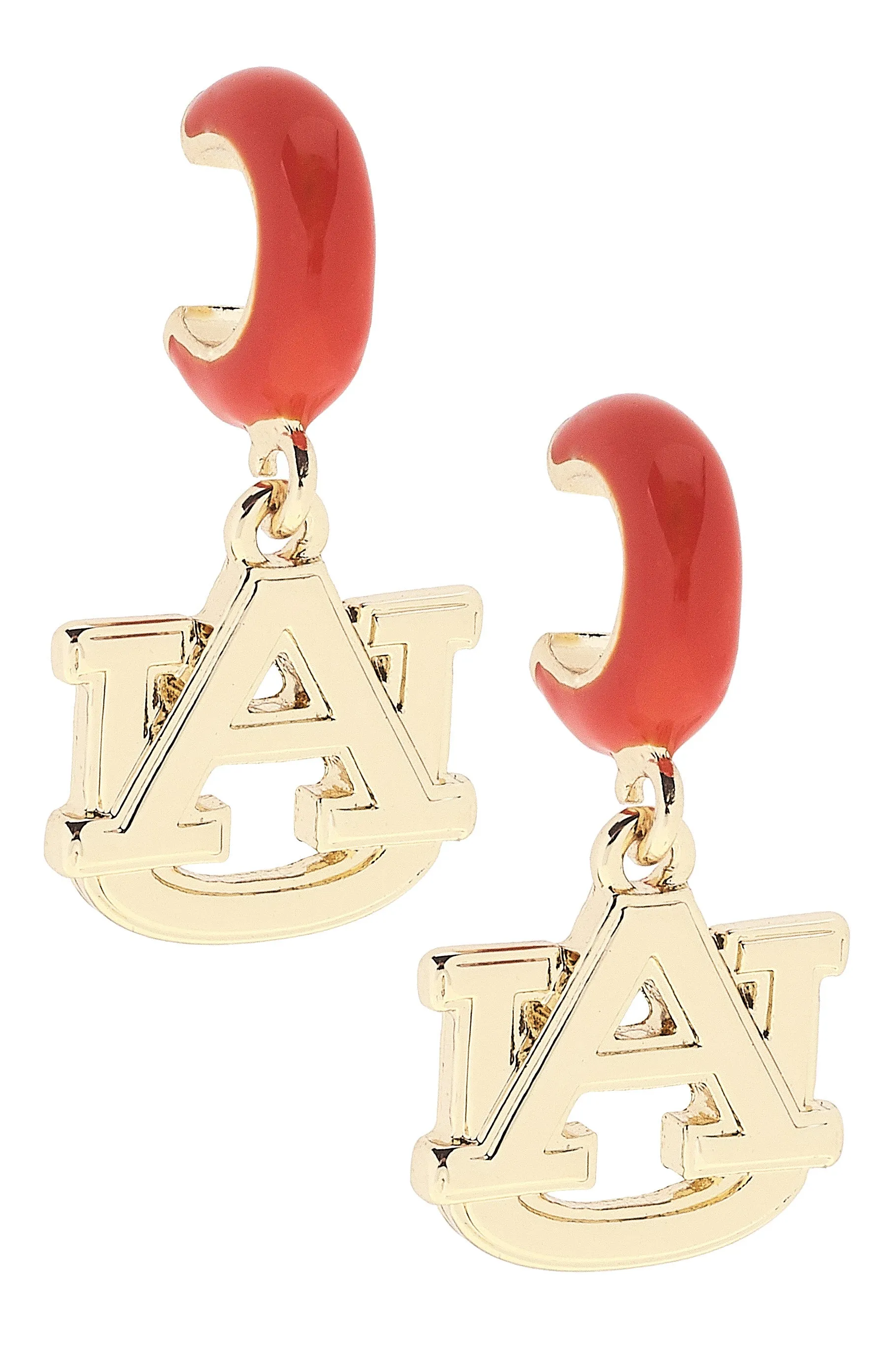 Auburn Tigers Logo Huggie Hoop Earrings sold by Canvas Style