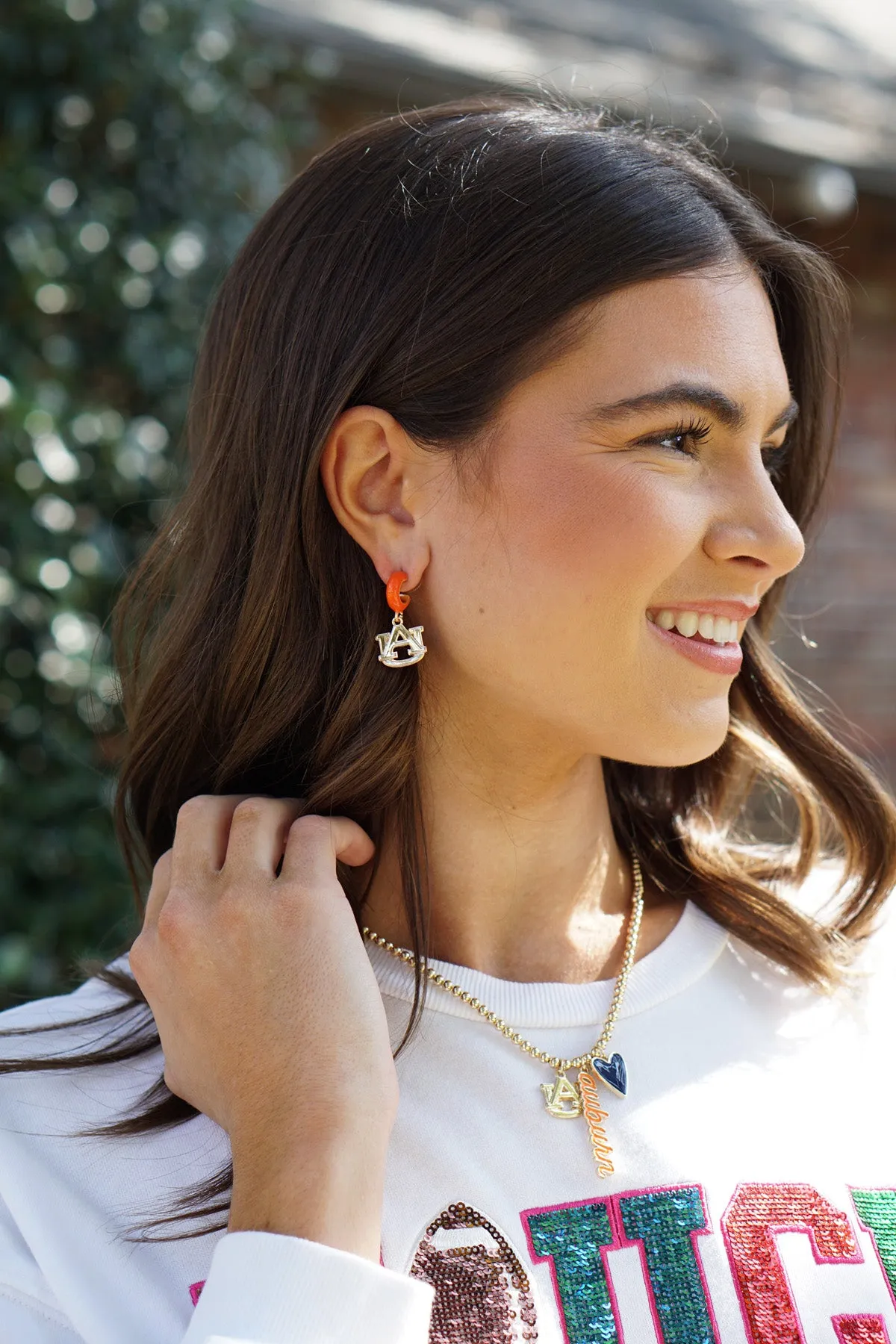 Auburn Tigers Logo Huggie Hoop Earrings sold by Canvas Style product image thumbnail 2