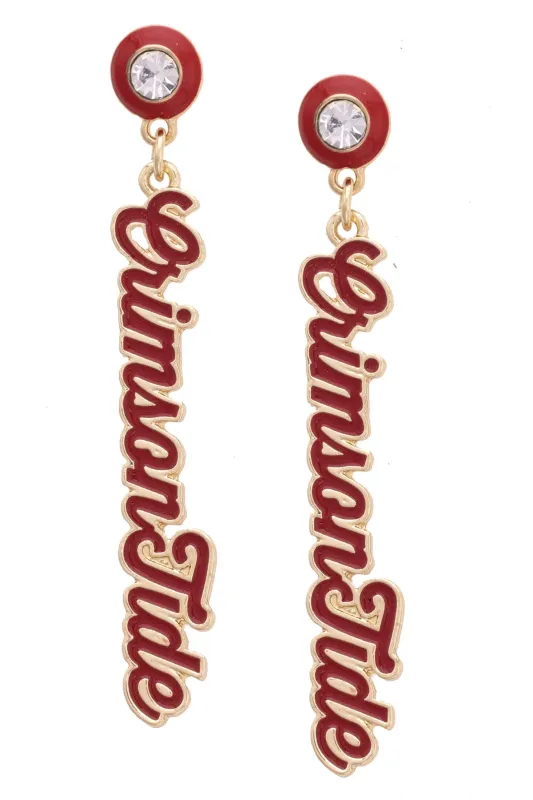 Alabama Crimson Tide Autograph Enamel Earrings sold by Canvas Style