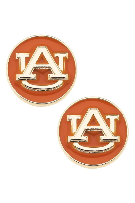 Auburn Tigers Logo Circle Stud Earrings sold by Canvas Style