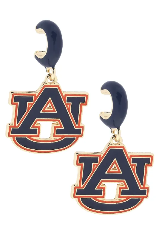 Auburn Tigers Enamel Logo Huggie Hoop Earrings sold by Canvas Style