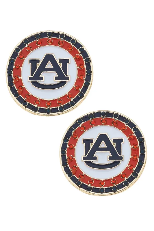 Auburn Tigers Pave Disc Stud Earrings sold by Canvas Style