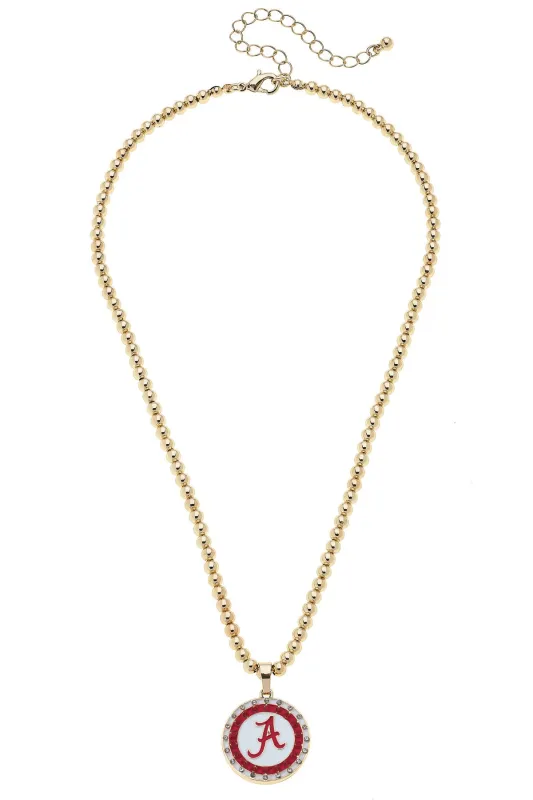 Alabama Crimson Tide Pave Disc Necklace sold by Canvas Style