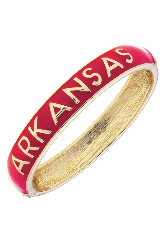 Arkansas Razorbacks Sculpted Enamel Hinge Bangle sold by Canvas Style