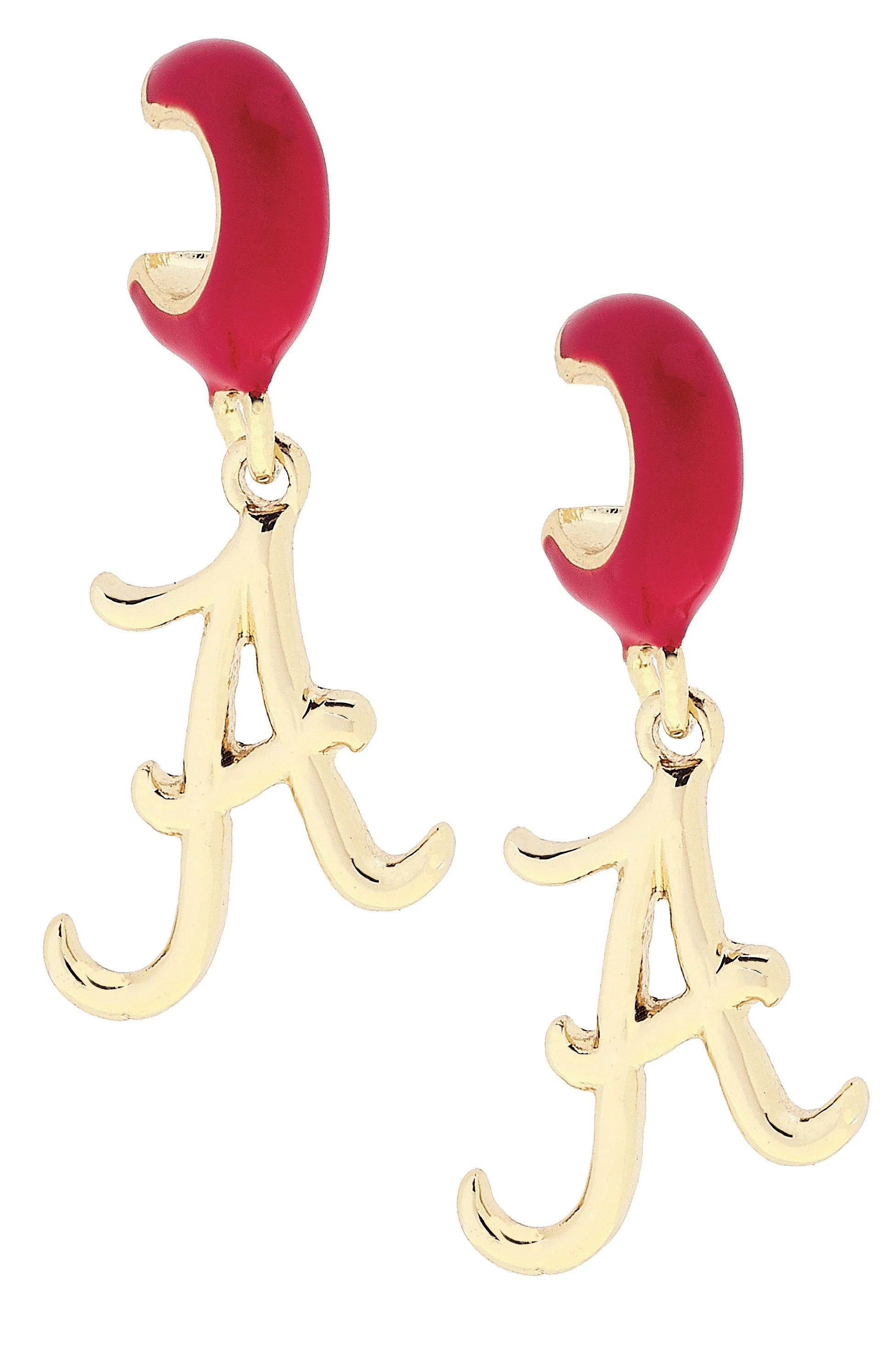 Alabama Crimson Tide Logo Huggie Hoop Earrings sold by Canvas Style