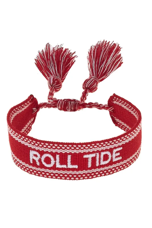 Alabama Crimson Tide Woven Tassel Bracelet sold by Canvas Style