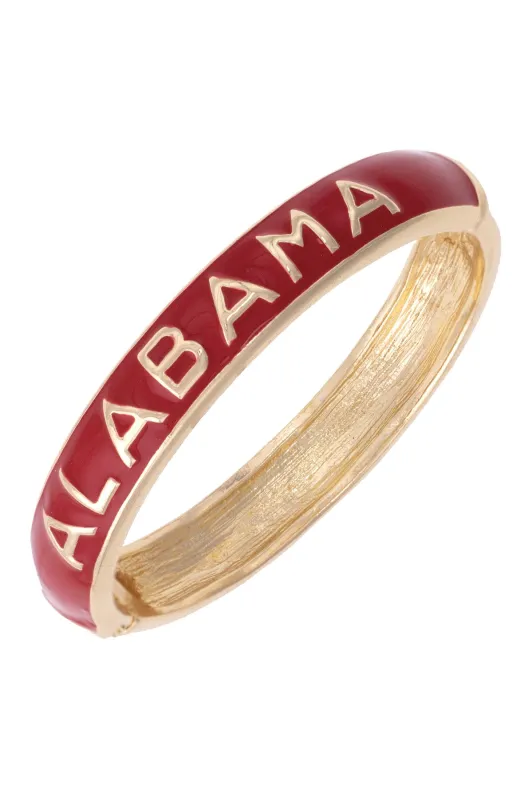 Alabama Crimson Tide Sculpted Enamel Hinge Bangle sold by Canvas Style