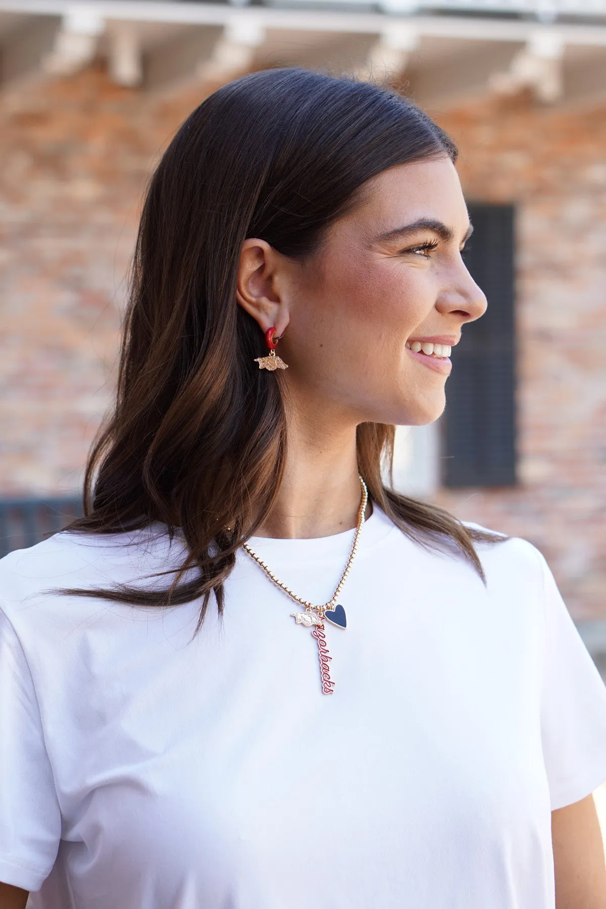 Arkansas Razorbacks Ball Bead Charm Necklace sold by Canvas Style product image thumbnail 2