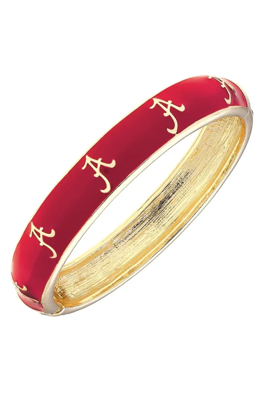 Alabama Crimson Tide Sculpted Enamel Logo Hinge Bangle sold by Canvas Style