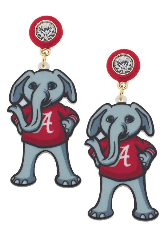 Alabama Big Al Resin Mascot Earrings sold by Canvas Style