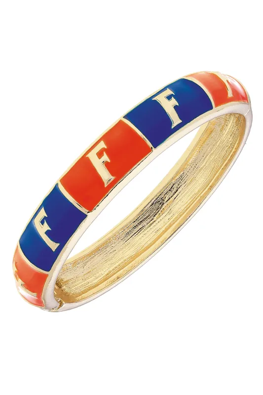 Florida Gators Sculpted Enamel Checkered Hinge Bangle in Blue/Orange sold by Canvas Style