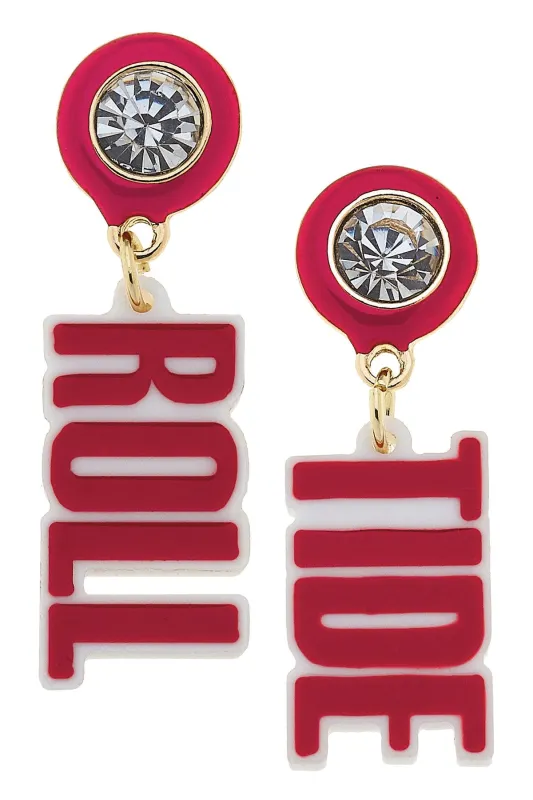 Alabama Crimson Tide Resin Block Letter Earrings sold by Canvas Style
