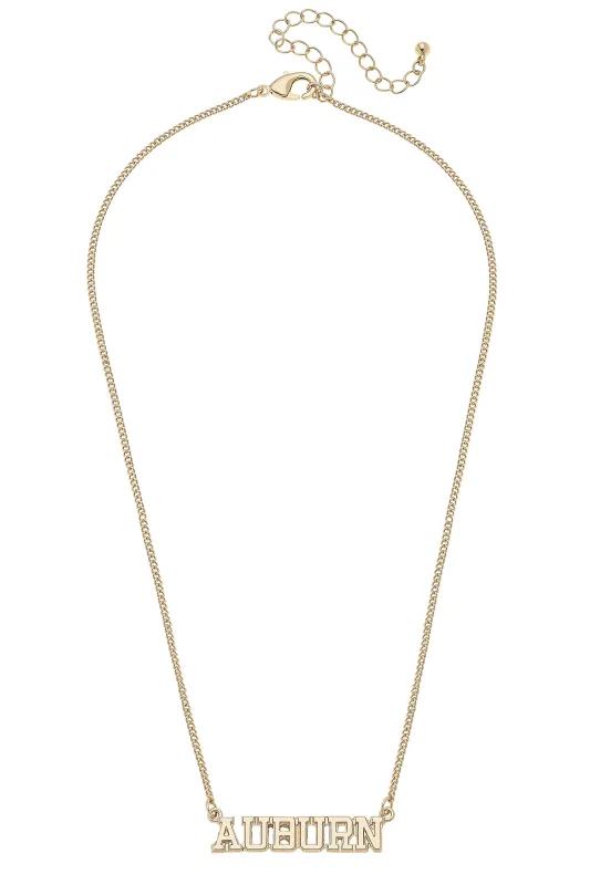 Auburn Tigers Varsity Outline Necklace sold by Canvas Style