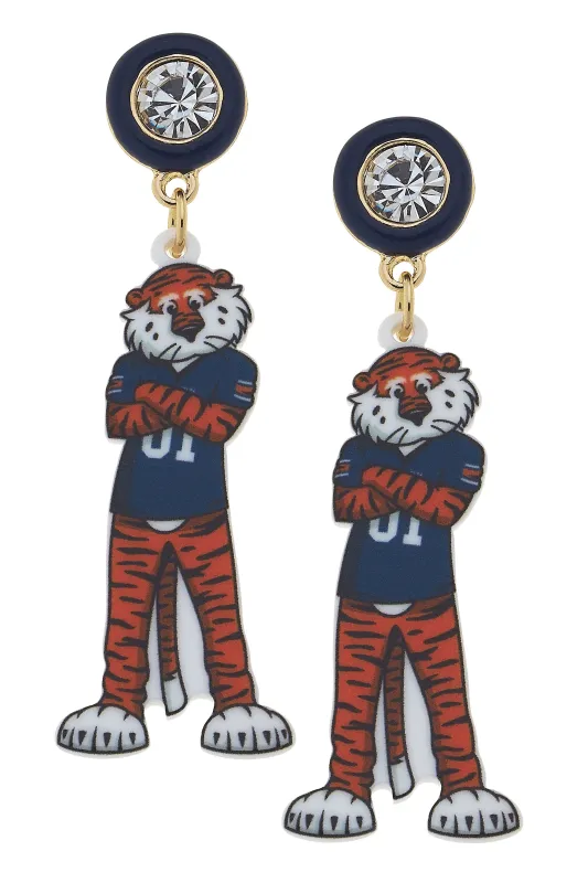 Auburn Aubie The Tiger Resin Mascot Earrings sold by Canvas Style
