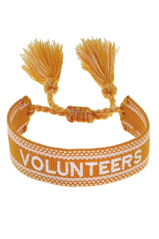 Tennessee Vols Woven Tassel Bracelet in Orange/White sold by Canvas Style